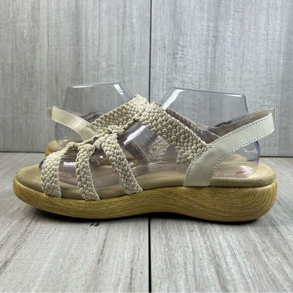 Alegria Jen620 Beige Braided Leather Sandal Strap Hook and Loop Women Size 10 40 - Picture 2 of 9